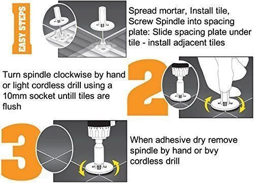 ATR Tile Leveling Alignment System 100 2mm Floors Cross Spacing Plate