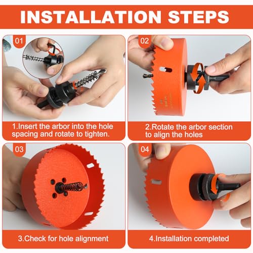 Storystore 4 3/8 inch Hole Saw for Recessed Lights with Dust Bowl Catcher - size: 4-3/8 inch