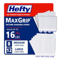 Hefty Picture Hanging Kit - 8 Medium & 12 Large Pairs, Holds Up to 12 & 16 lbs | Picture Hangers & Kit for Home Decor - Picture Hanging Hardware for Superior Adhesion on Frames, No Nails - size: Combo - 8M & 12L Pairs