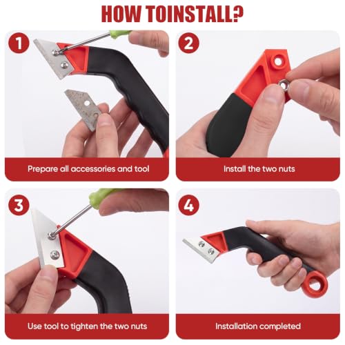 11-Piece Grout Removal Tool Set with 6 Alloy Blades for Tile Gaps