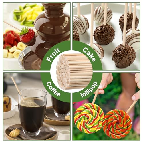 100 Pieces Wooden Dowel Rods Assorted Sizes Wooden Dowels 1/8, 3/16, 1/4, 5/16, 3/8 x 6 Inch Wood Craft Dowel Rods for Crafts and DIY