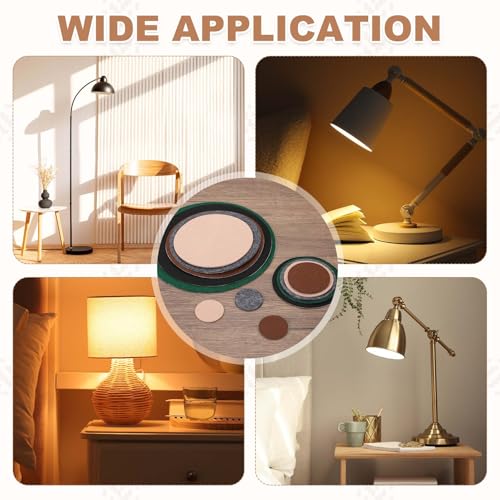uxcell 6Pcs Lamp Base Felt, 9 Inch Dia 2mm Thick Adhesive Round Soft Felt Furniture Pads, Non-Slip Anti-Scratch Backed for Reading Light Table Lamp DIY Craft, Coffee - color: Coffee, size: 9 inch