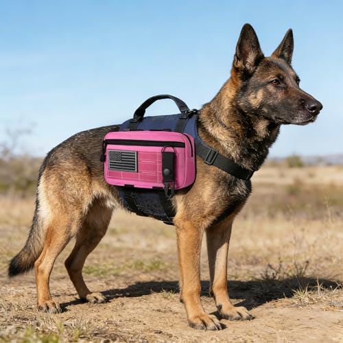 FRTKK Tactical Molle Admin Pouch Utility Laser Cut EDC Tool Pouch Bag Horizontal Modular Pouches Include US Flag Patch and Keychain - color: Pink