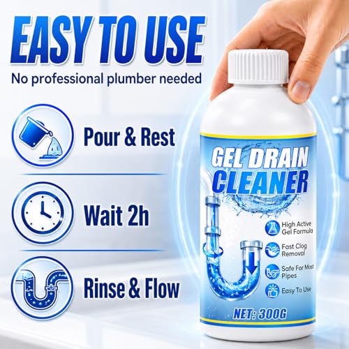 Gel Drain Cleaner Clog Remover, 300g Each, 2 Pack