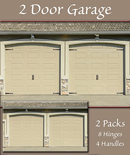 Household Essentials Hinge IT Premium Carriage House Handle & Hinge, Black Garage Door Magnet, 4 Hingle 2 Handles (Pack of 1) - size: Pack of 1, style: Premium Hinges