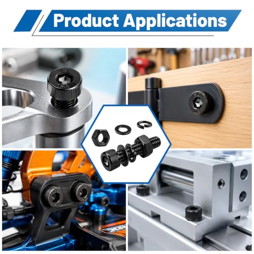 300Pcs M5 Screw Hex Socket Head Cap Bolt Kit M5x8-35mm 12.9 AlloySteel - size: G12.9 M5 300PCS