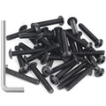 55 Pieces M5 x 30mm Button Head Socket Cap Screws, Thread Pitch 0.8mm, Sutemribor M5 Black Screws, 10.9 Grade Alloy Steel, Black Oxide Finish, Fully Threaded - size: M5 x 30mm, style: Button Head