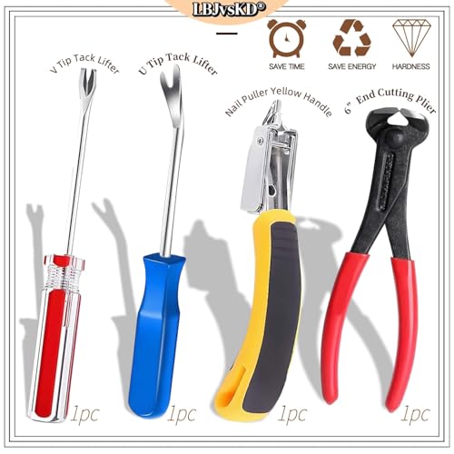 Upholstery Carpet Staple Remover and Nail Puller Remover Tool Set (4-PK)
