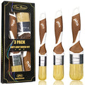3 Pack Professional Paint Brushes Set, 1", 1.5", 2" Synthetic Bristles, Easy-Grip Rubber Handle, Furniture Cabinet Paint Brush, Chalk Paint Brush, Ultra-Smooth Finish, Large Paint Absorption