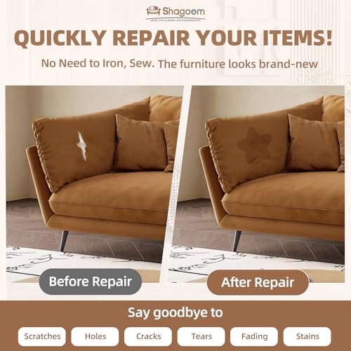 Fabric Repair Tape, Self-Adhesive Couch Patch for Furniture, Cloth - color: Suede Brown, size: 17X158 Inch