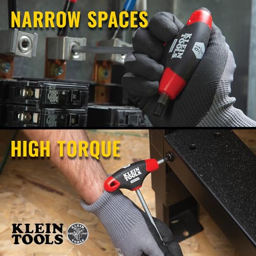 KLEIN TOOLS JTH610E T-Handle Hex Key Set, SAE Inch Sizes Allen Wrench Set with 6-Inch Blades, Stand Included, 10-Piece - size: 6-Inch Hex Key Set, style: T-Handle Hex Key Set