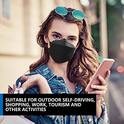 KN95 Face Masks 50 Pack, Breathable Comfortable and Disposable KN95 Mask, Black - color: Adult Black