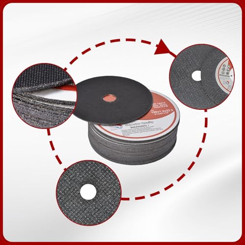 25 Pack 6"x.045"x7/8" Cut-Off Wheel - Metal & Stainless Steel Cutting Discs - size: 25pcs 6"*0.045"*7/8"