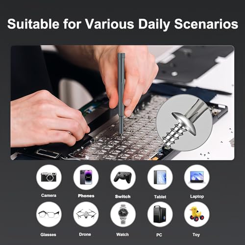 44 in 1 Small Magnetic Precision Screwdriver Set with Case, 360° Spin Handle DYI Mini Multifunction Screwdriver Bit Kit, Repair Tool Kit for Electronics,Phone,Laptop,Macbook,PC,Watch,Eyeglass,jewelry