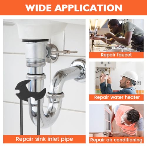 2 Pack Basin Wrench, Multifunctional Under Sink Wrench Faucet Tool
