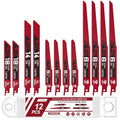 12-Piece Bi-Metal Reciprocating Saw Blade Set，Premium 6 & 8 & 9 Inch Wood & Metal Cutting Saw Blades withstorage Box，Long-Lasting Pruning Blades - size: 12-piece set