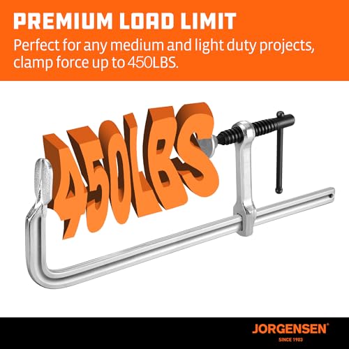 Jorgensen 12-Inch Light-Duty Drop Forged Steel Bar Clamps, 2-Pack - size: 12 Inch