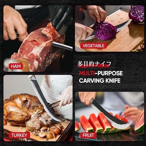 Huusk 10 Inch Butcher Knife for Meat Cutting, Brisket Slicing Knives - size: 10"