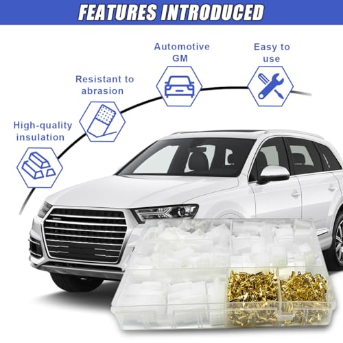 432PCS Car Electrical Wire Connectors Male Female Socket Plug Terminal Kit, 2.8mm 2 3 4 6 9 Pin Plug Housing Pin Header Crimp Wire Terminals Connector Assortment Kit for Car Motorcycle Boat