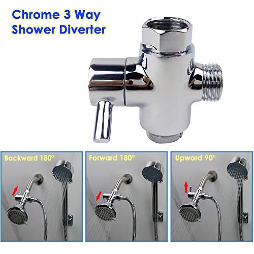 Brass Shower Arm Diverter Valve Polished G1/2 (Chrome) - color: Polished Chrome