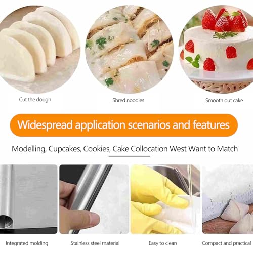 Dough Pastry Scraper Stainless Steel Bench Scraper with Measuring Scale Multipurpose for Butter, Cake, Onion, Vegetable, Pizza Cutter - Pastry Bread Separator