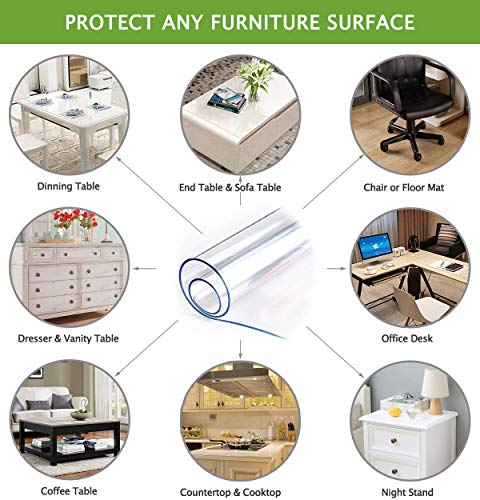 Icefire Clear PVC Table Protector 16" x 32 inch (41x82 cm) - color: Upgraded Clear 1.5mm, size: 16 X 32 Inches