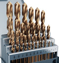 29Pcs(1/16"-1/2") Cobalt Drill Bit Set M35 HSS Jobber Length - size: 29pcs, 1/16"-1/2"