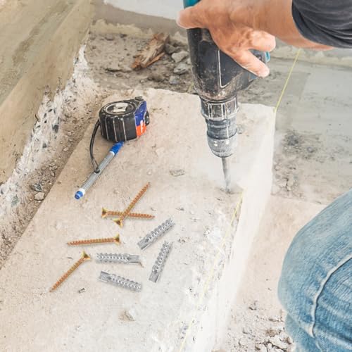 ARTIBETTER Drywall Anchors and Screws Kit 20 Iron Expansion Tubes with 20 Drywall Screws Wall Anchors for Shelf Mounting Heavy Duty Anchors for Home and Construction Projects