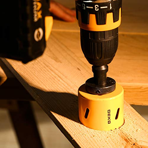 DEKO Hole Saw Set,26 PCS Hole Saw Kit with 22 PCS 4-3/4”- 3/4"Saw Blades in Case, with 2 Small Mandrel, 1 Large Mandrel, 1 Drill Bit, Ideal for Soft Wood, Plywood,PVC and Plastic Board