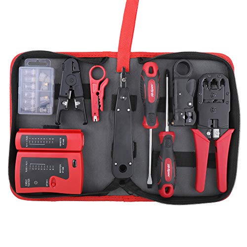 Hi-Spec Network Cable Tester Tool Kit for CAT5 CAT6 RJ11 RJ45 Punchdown