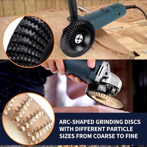 Pomsare 13PCS Wood Carving Disc Set for Angle Grinder, Sanding Wheel