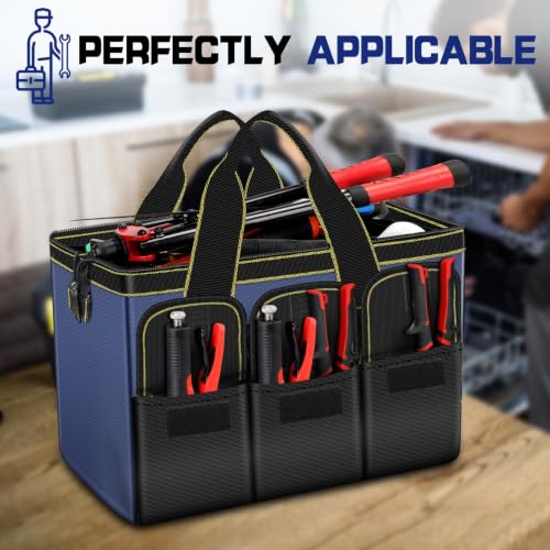 AIRAJ 2 Pack Large Tool Bag,16" & 18"Wide Mouth Tool Bags for Men and Women - size: 16"+18"