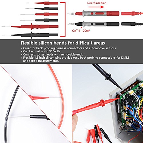 HANDSKIT 22-in-1 Multimeter Test Leads, Back Probe Kit with Alligator Clips