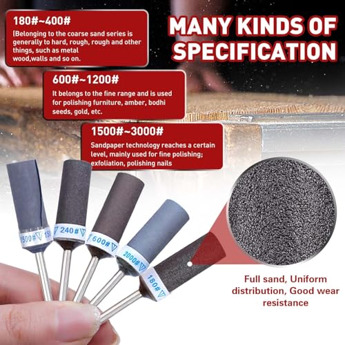 20Pcs-Mixed Grits Sanding Drums Set for Dremel Rotary Tool - style: 180 240 320 400 Grit