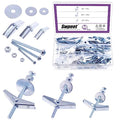 Swpeet 192Pcs-48 Set Toggle Bolts and Wing Nut Kit with Hex Nuts, Washers, Toggle Bolt Assortment Kit, Butterfly Toggle Anchors for Hanging Heavy Items on Drywall - 1/8 Inch, 3/16 Inch, 1/4 Inch - size: 1/8 Inch + 3/16 Inch + 1/4 Inch