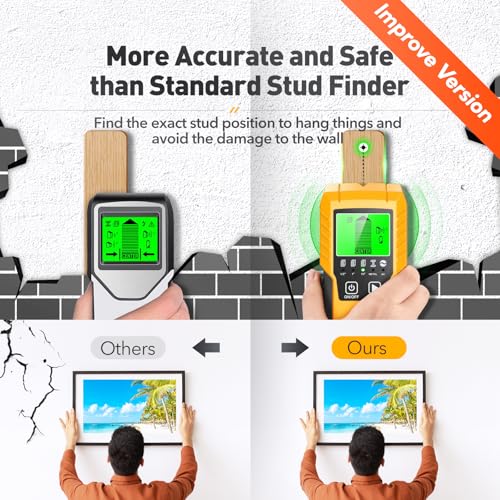 Povlen Stud Finder Wall Scanner Detector with Wood Metal AC Wire Detection - color: Black
