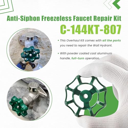 C-144KT-807 Wall Hydrant Complete Service Kit, for C-144 C-244 Series Wall Hydrants, Replace for C-144KT-807 Anti-Siphon Freezeless Faucet Repair Kit - style: C-144KT-807