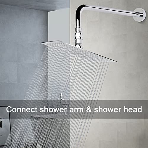 NearMoon Shower Head Swivel Ball Adapter - Solid Brass Shower Connector Ball Joint Adjustable Universal Shower Arm Extension Component (Chrome Finish) - color: Chrome Finish