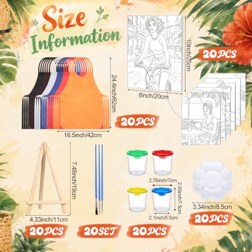 Sherr 140 Pcs 20 Set Pre Drawn Canvas Painting Kit, Summer - style: Summer