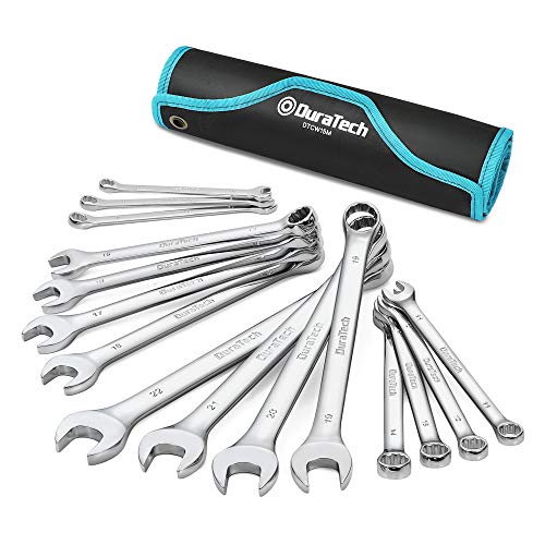 DURATECH Combination Wrench Set, Metric, 15-Piece, 8-22mm - size: Set (8mm to 22mm)