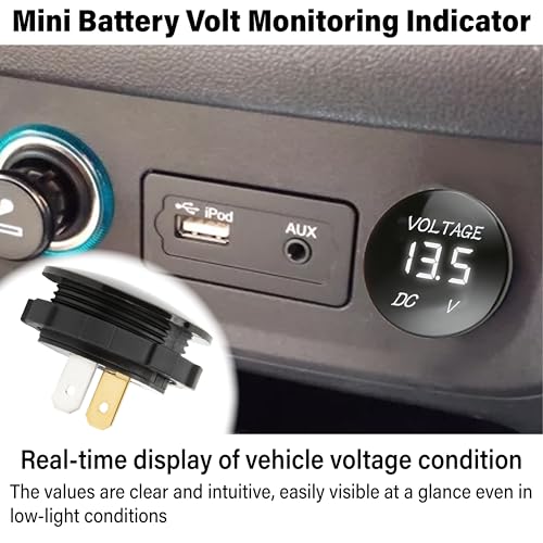 2 PCS DC 12V 24V Volt Meter, Car LED Digital Voltmeter Gauge - color: 2 PCS White