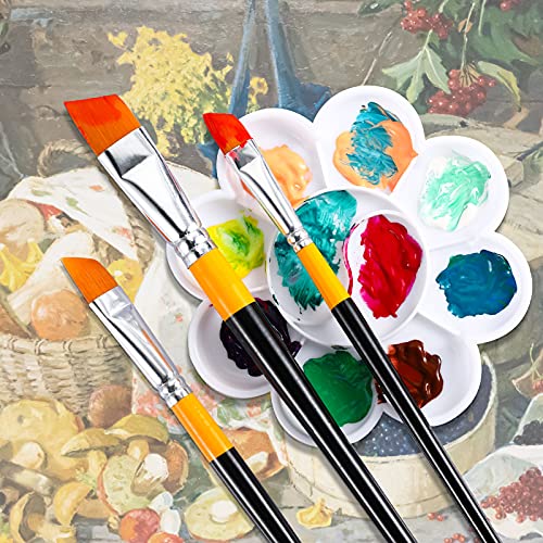 Containlol 6 Pcs 1/2 Inch Acrylic Paint Brushes Angled Flat Art Brush Set