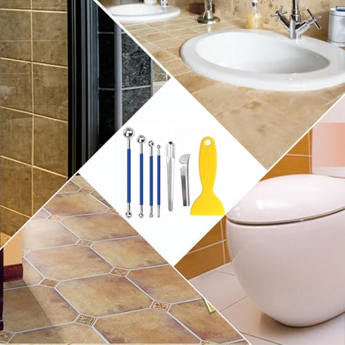 7pcs Caulking Tool Kit, Metal Ball Tile Caulk Finishing Tools