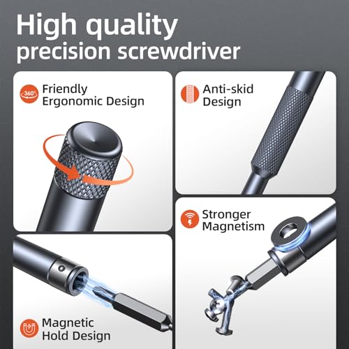JOREST 52-IN-1 Precision Screwdriver Set, Mini Repair Tool Kit with Torx for Macbook, Computer, Laptop, iPhone, PS5, Xbox, Switch, Glasses, Watch, Ring Doorbell, Electronic, Small Gift Gadget for Men - size: 52 in 1