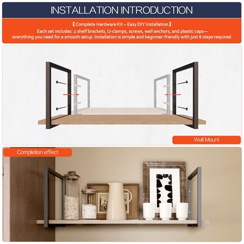 1-Tier Square Shelf Bracket, Wall & Ceiling Mount, 3 Pack - size: 1 Tier Bracket-3 Pack