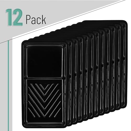 Bates 4 Inch Paint Tray Liners - 12 Pack Black Plastic Disposable Paint Pans - color: Black, size: 12 Pack 4 Inch
