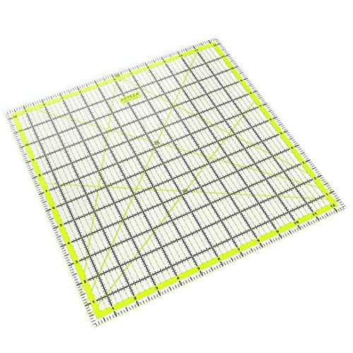 ARTEZA Quilting Rulers Set of 4, Acrylic Square Quilting Rulers for Sewing and Fabric Cutting, 4.5 x 4.5, 6 x 6, 9.5 x 9.5, 12.5 x 12.5 Inch, Dual-Color Grid, 30/45/60 Degree, 48 Non-Slip Rings - size: 4.5 x 4.5, 6 x 6, 9.5 x 9.5, 12.5 x 12.5 in