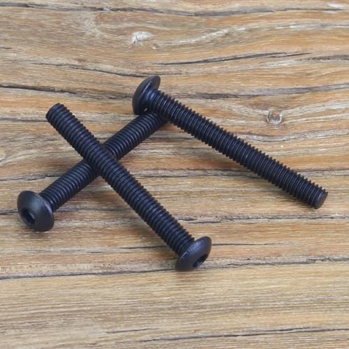 105 Pieces M3 x 25mm Button Head Socket Cap Screws, Thread Pitch 0.5mm, Sutemribor M3 Black Screws, 10.9 Grade Alloy Steel, Black Oxide Finish, Fully Threaded - size: M3 x 25mm, style: Button Head