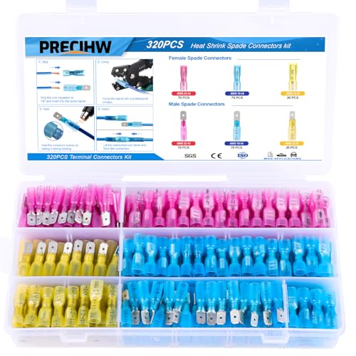 320PCS Heat Shrink Wire Connectors, Blade/Spade Terminals