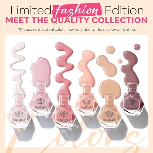 modelones 6 Colors Nude Pastel Nail Polish Set Quick Dry - color: A0 Nude Colors